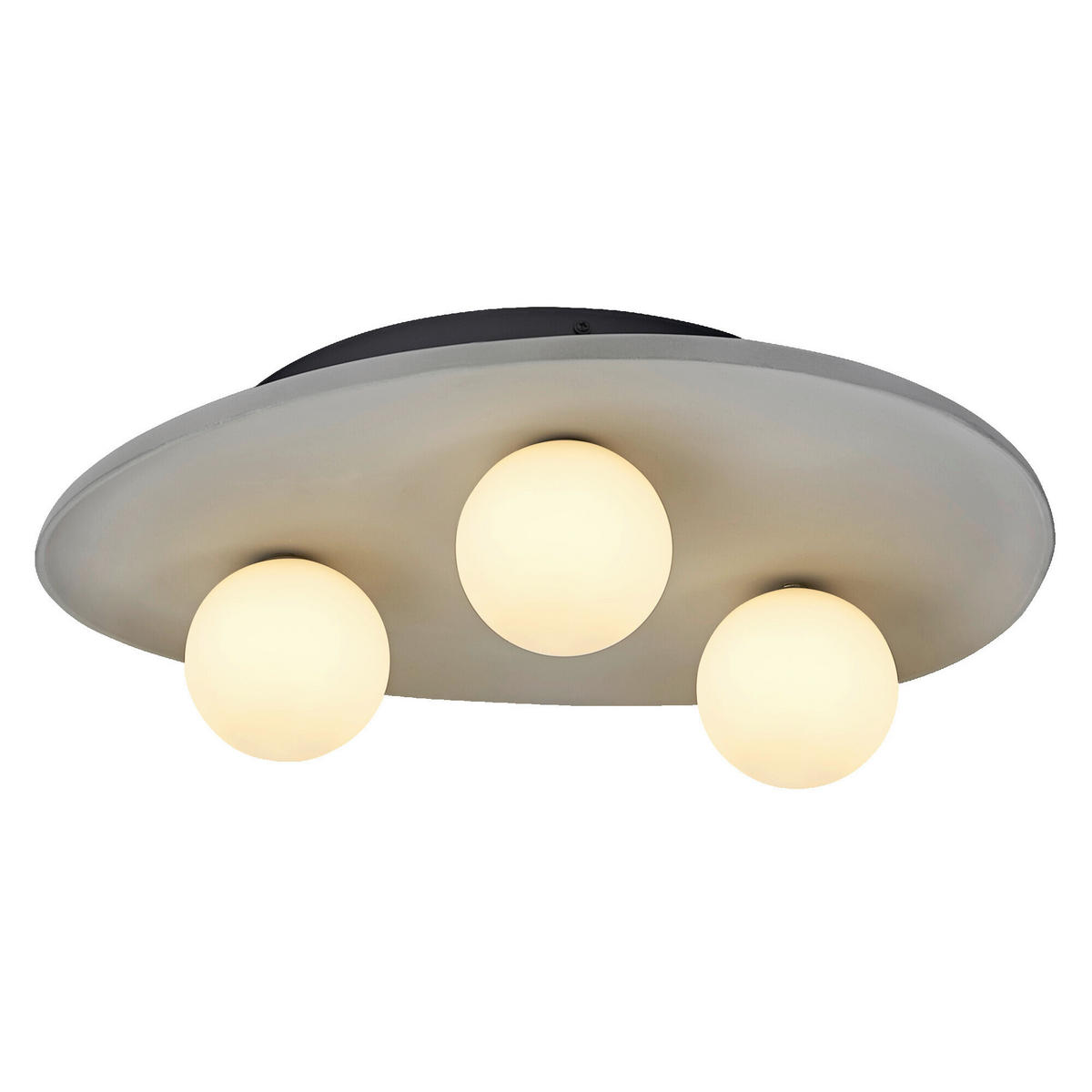 DECKENLEUCHTE    50/38.5/15.5 cm  - Grau, Basics, Glas/Stein (50/38.5/15.5cm) - Osram