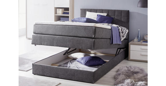 BOXSPRINGBETT 120/200 cm  in Anthrazit  - Anthrazit/Schwarz, Design, Kunststoff/Textil (120/200cm) - Xora