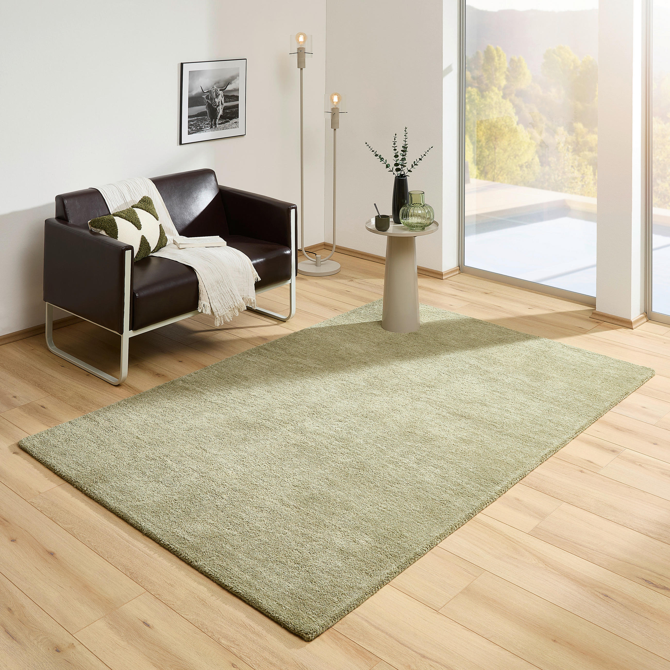 WOLLTEPPICH 70/140 cm Grün  - Grün, Design, Textil (70/140cm) - Linea Natura