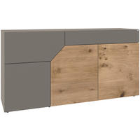 SIDEBOARD Grau, Wildeiche  159,6/82/44,6 cm  - Wildeiche/Grau, Design, Holz/Holzwerkstoff (159,6/82/44,6cm) - Voglauer