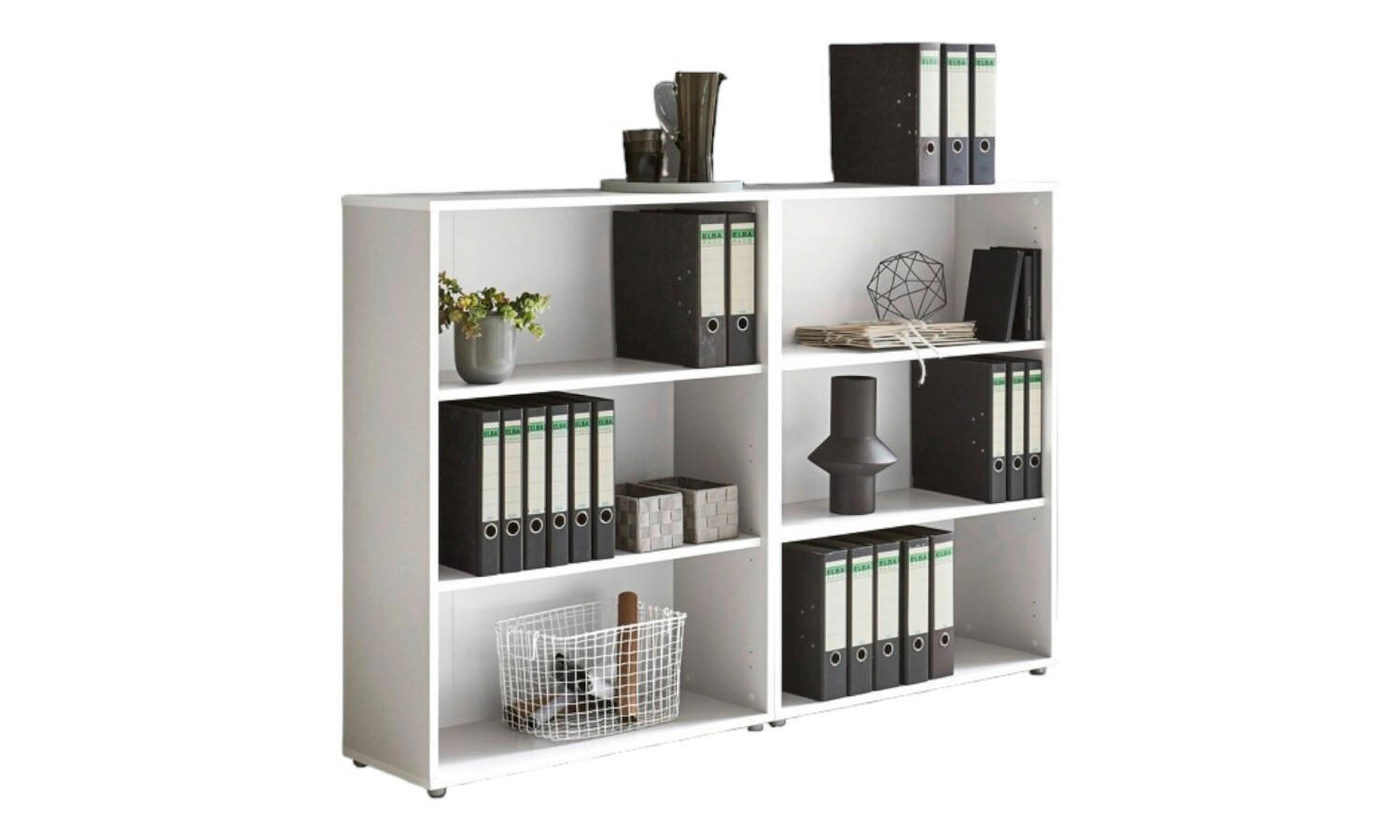 AKTENREGAL 168,8/113,6/33 cm  - Silberfarben/Weiß, MODERN, Holzwerkstoff (168,8/113,6/33cm) - MID.YOU