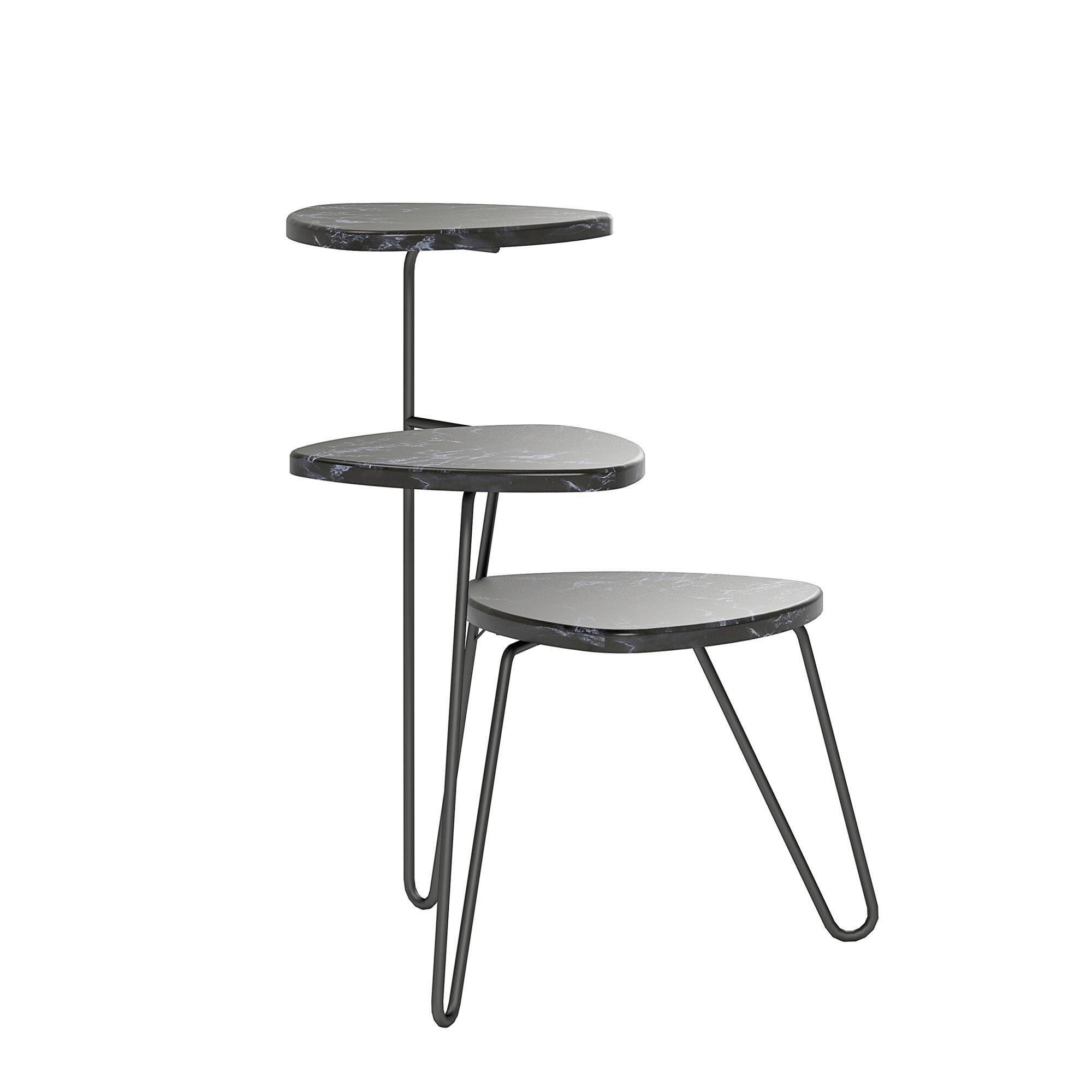 BLUMENSTÄNDER in Metall, Holzwerkstoff  - Schwarz, Design, Holzwerkstoff/Metall (55/63/52cm) - MID.YOU