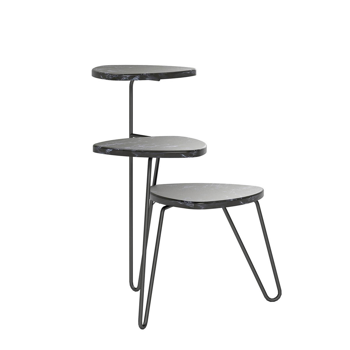 BLUMENSTÄNDER in Metall, Holzwerkstoff  - Schwarz, Design, Holzwerkstoff/Metall (55/63/52cm) - MID.YOU