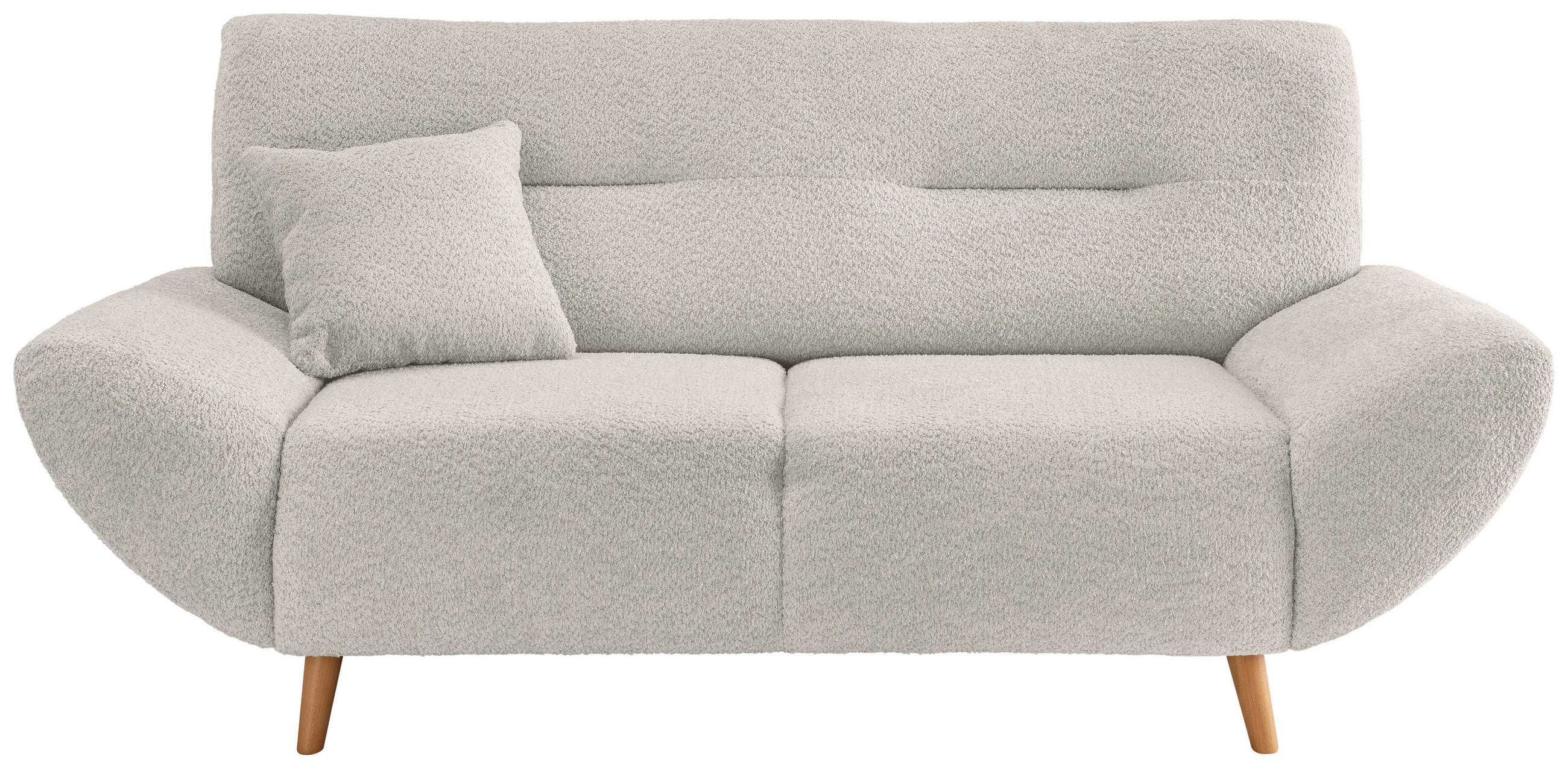 2-SITZER-SOFA in Bouclé Weiss  - Wildeiche/Weiss, Konventionell, Holz/Textil (173/81/90cm) - MID.YOU