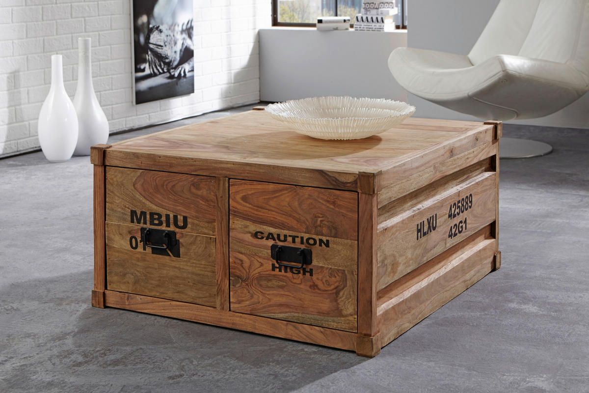 COUCHTISCH in Holz 91/91/50 cm  - Sheeshamfarben, KONVENTIONELL, Holz/Metall (91/91/50cm) - Livetastic