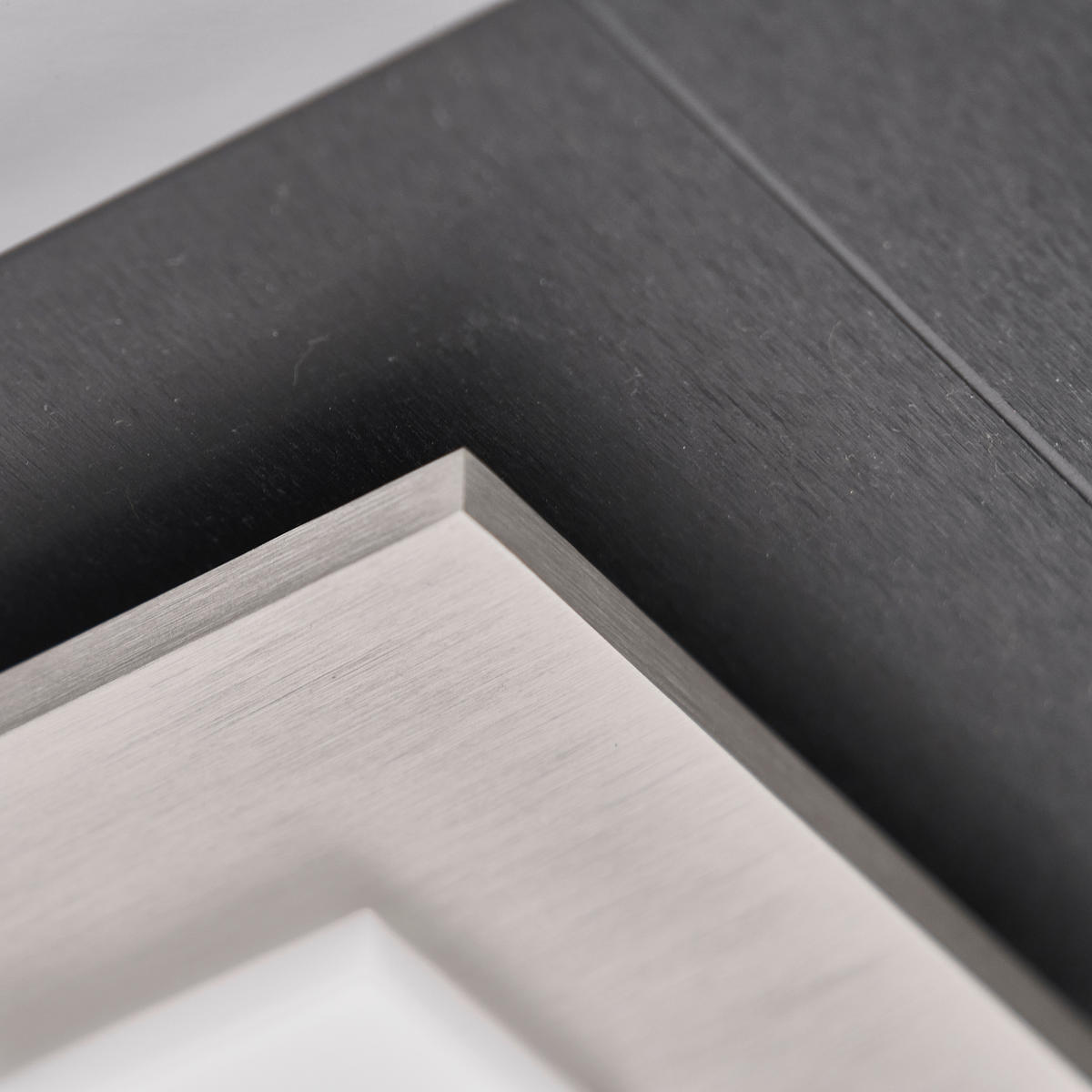 LED-DECKENLEUCHTE Plano 48/7/48 cm  - Schwarz/Alufarben, Design, Kunststoff/Metall (48/7/48cm) - Grossmann