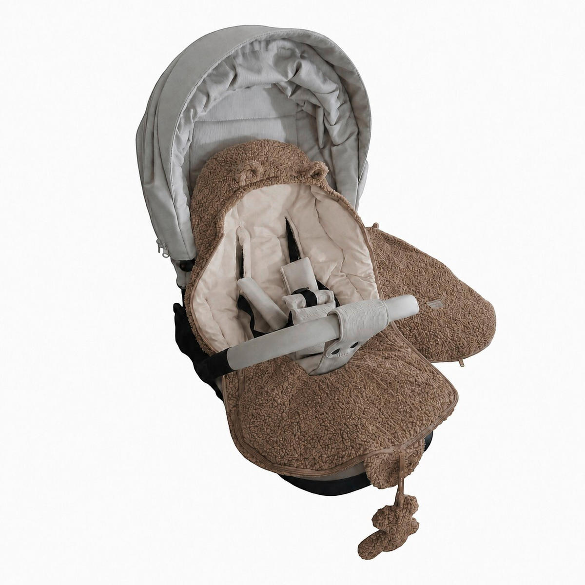 EINSCHLAGDECKE      - Creme/Cappuccino, Trend, Textil (75/40/6cm) - Jimmylee