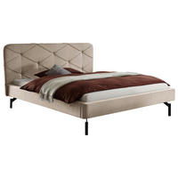 POLSTERBETT 160/200 cm,  in Creme, gepolstertes Kopfteil,  - Anthrazit/Creme, Design, Textil/Metall (160/200cm) - Hasena