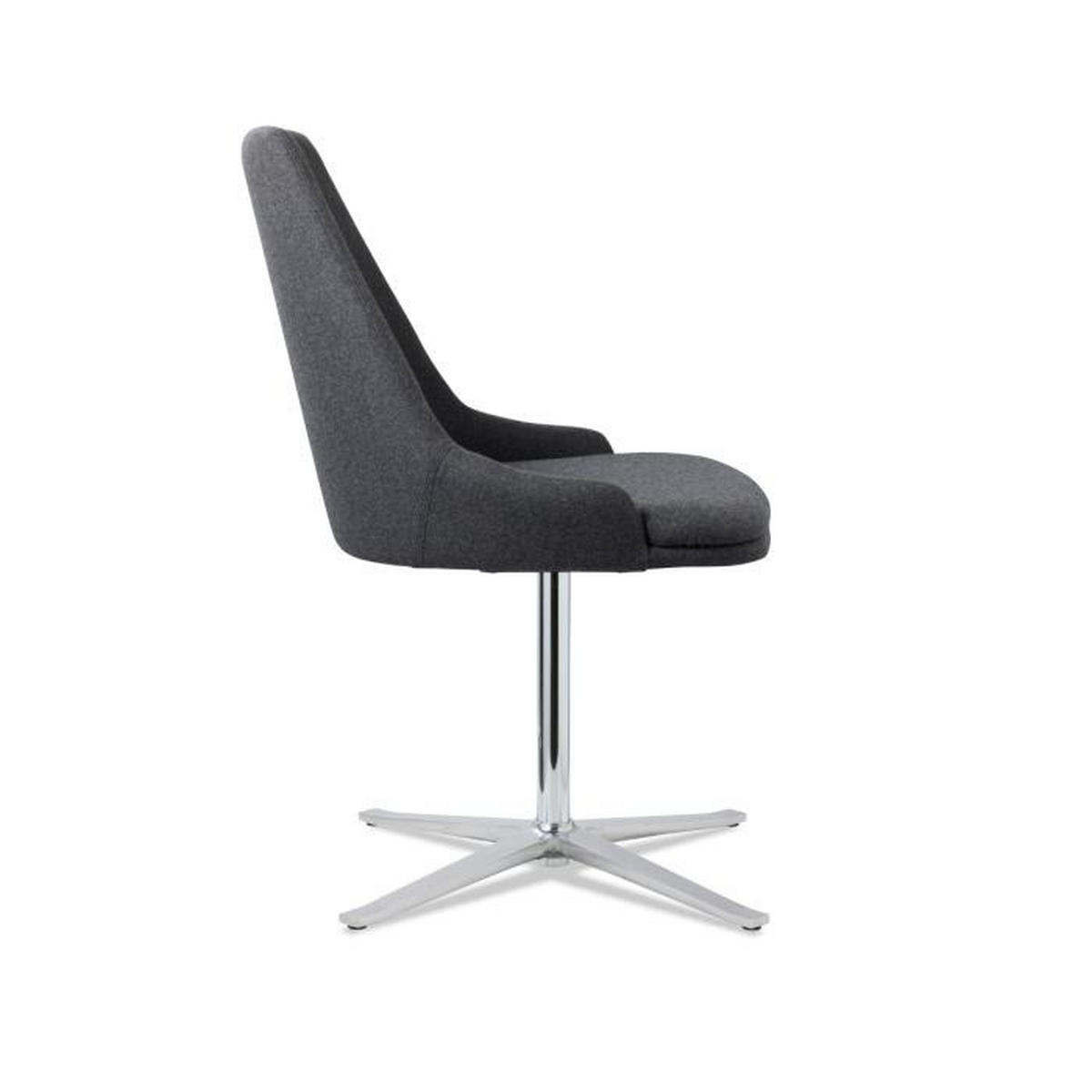 STOL  läderutbud, tygutbud   grå, aluminiumfärg  - aluminiumfärg/grå, Design, metall/textil (56/85/58cm) - Skovby