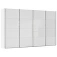 SCHWEBETÜRENSCHRANK 361/223/68 cm 4-türig Weiß  - Chromfarben/Weiß, KONVENTIONELL, Glas/Holzwerkstoff (361/223/68cm) - Novel