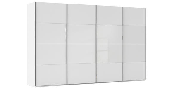 SCHWEBETÜRENSCHRANK 361/223/68 cm 4-türig Weiß  - Chromfarben/Weiß, KONVENTIONELL, Glas/Holzwerkstoff (361/223/68cm) - Novel