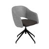ARMLEHNSTUHL  Stoffauswahl, Wippfunktion, Sitzfläche 360° drehbar, gepolsterte Armlehnen Flachgewebe  - Graubraun/Schwarz, Design, Textil/Metall (63/74-90/57-73cm) - Koinor