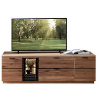 LOWBOARD Schwarz, Wildeiche  200/60/50 cm  - Wildeiche/Schwarz, Natur, Glas/Holz (200/60/50cm) - Linea Natura