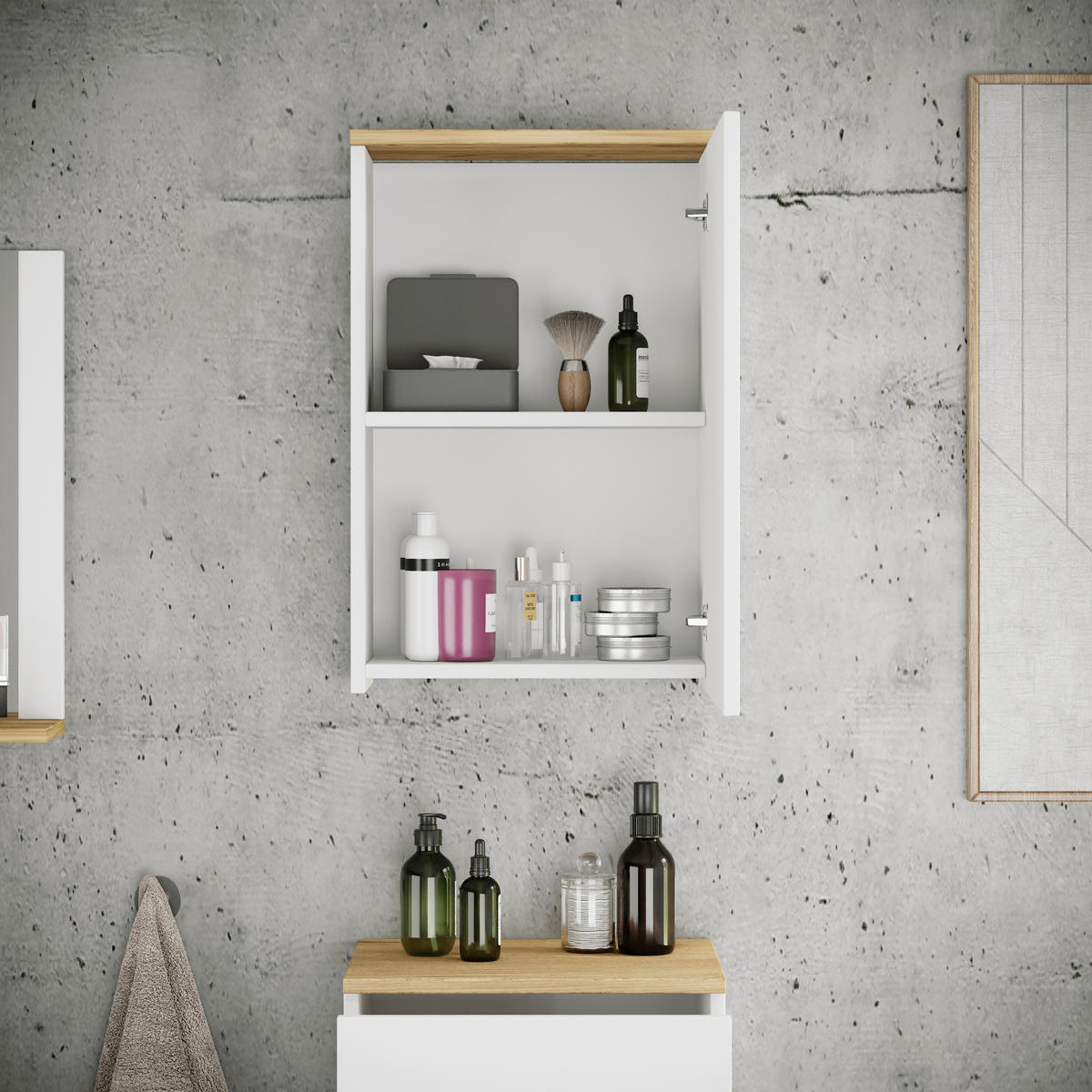 HÄNGESCHRANK 40/59/22 cm  - Honigeiche/Weiß, Trend, Holzwerkstoff (40/59/22cm) - MID.YOU
