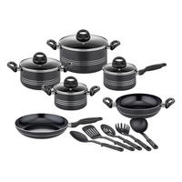 KOCHTOPFSET MILANO NERO 6-teilig  - Schwarz, Basics, Metall - GSW