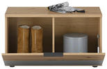GARDEROBENBANK Grau, Eiche Artisan  - Schwarz/Eiche Artisan, Natur, Kunststoff (85/48/38cm) - MID.YOU