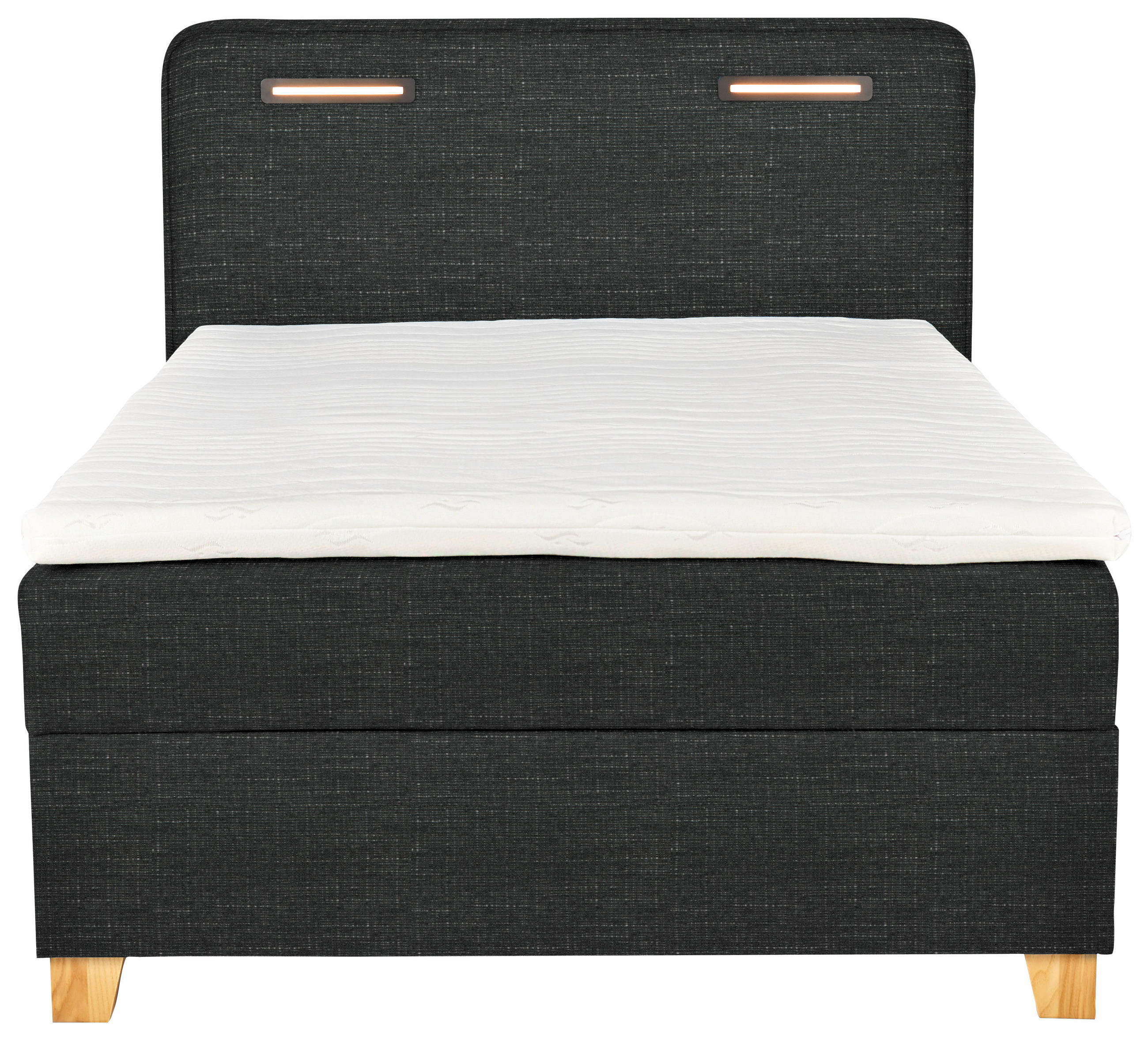 BOXBETT 120/200 cm  in Anthrazit  - Anthrazit, Konventionell, Holz/Textil (120/200cm) - Moderano