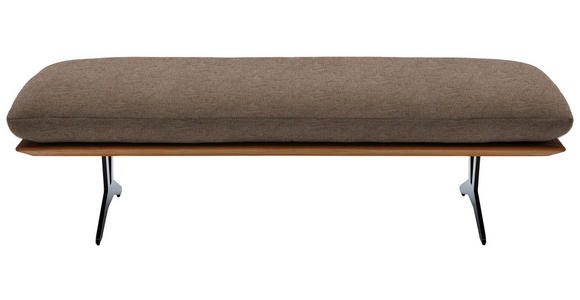 HOCKERBANK in Holz, Textil Hellbraun - Hellbraun/Schwarz, Design, Holz/Textil (150/43/60cm) - Dieter Knoll