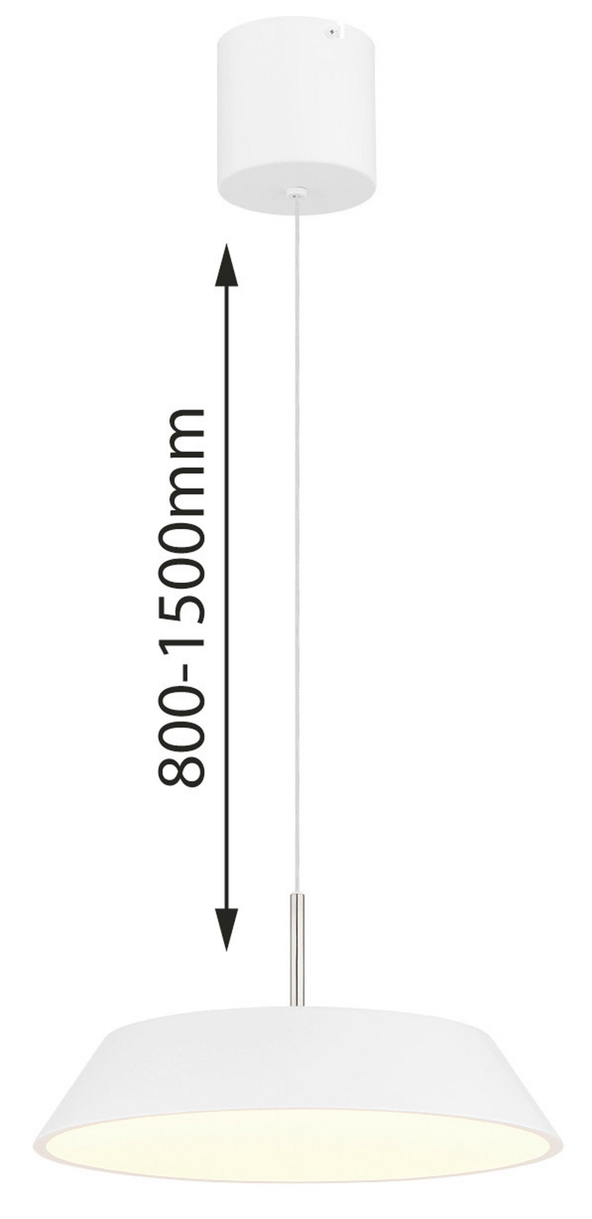 LED-HÄNGELEUCHTE 40/180 cm  - Weiß/Nickelfarben, Basics, Kunststoff/Metall (40/180cm) - Globo