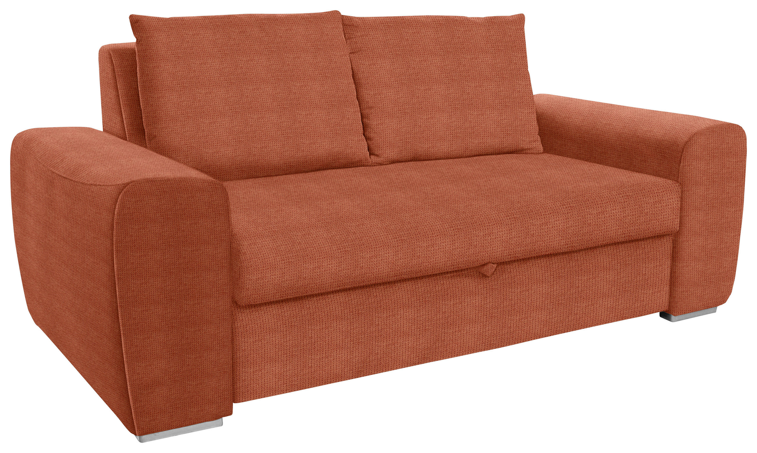 SCHLAFSOFA Orange  - Chromfarben/Orange, Design, Holz/Textil (199/92/97cm) - Livetastic
