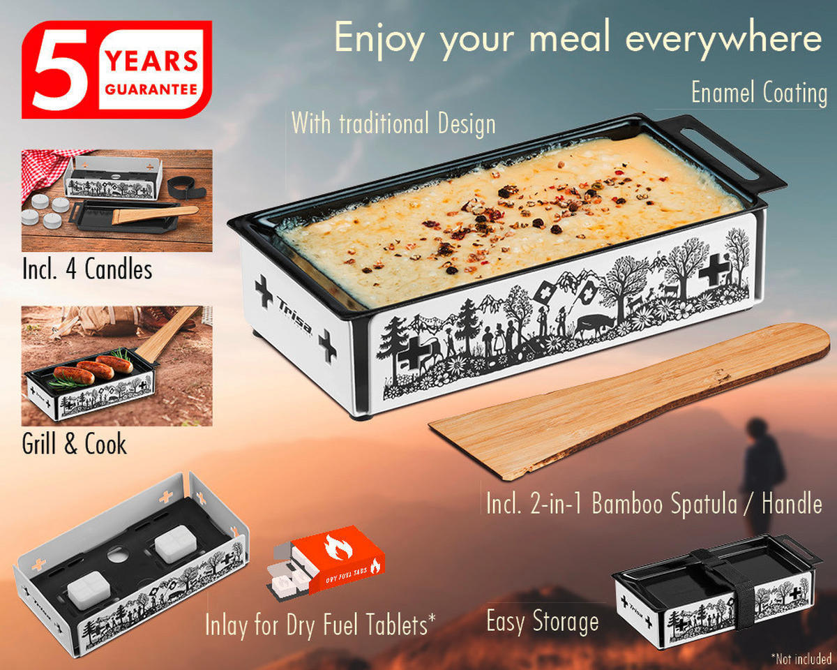 RACLETTE-GRILL  - Weiß, Design, Metall (19,50/10/5cm) - Trisa Electronics
