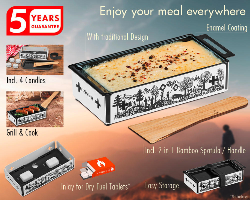 Thumbnail - Trisa Electronics Raclette-Grill, Weiß, Metall, 10x5x19.50 cm, Fsc, antihaftbeschichtete Raclette-Pfännchen, rutschfeste...