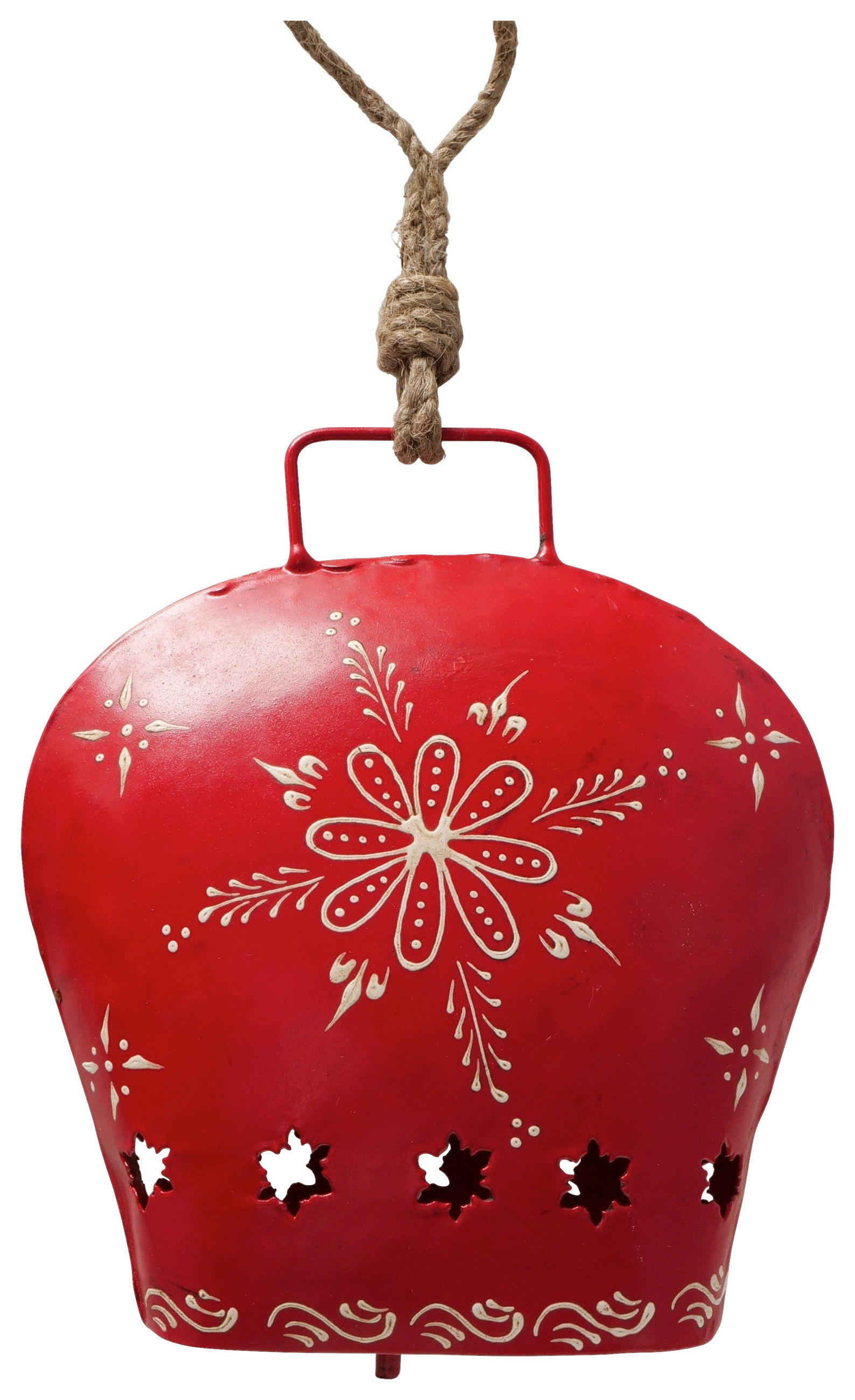 DEKOGLOCKE - Rot/Weiß, Trend, Textil/Metall (16/5/17cm)