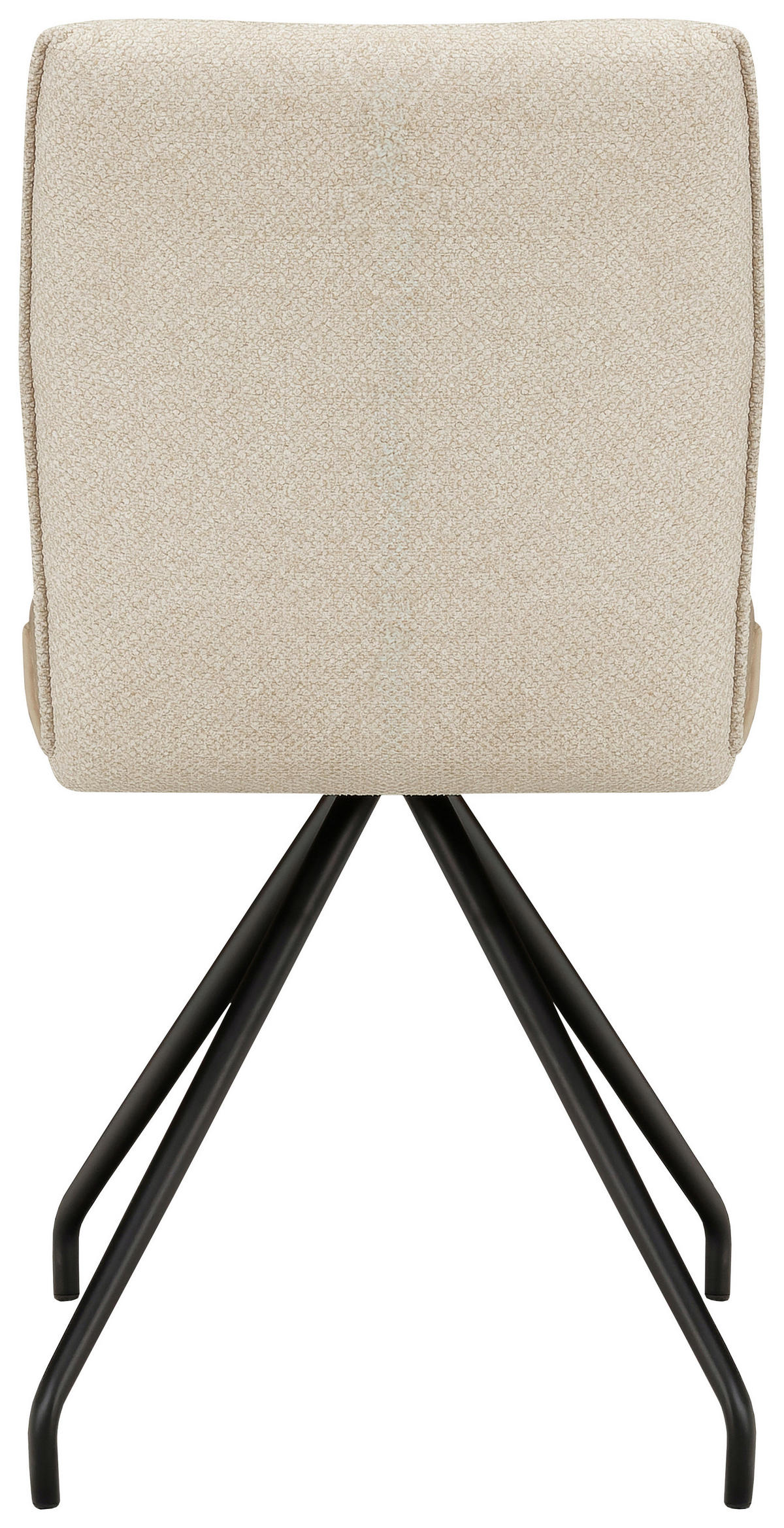 STUHL  in Stahl Webstoff, Mikrofaser  - Beige/Schwarz, Design, Textil/Metall (49/91/60cm) - Moderano