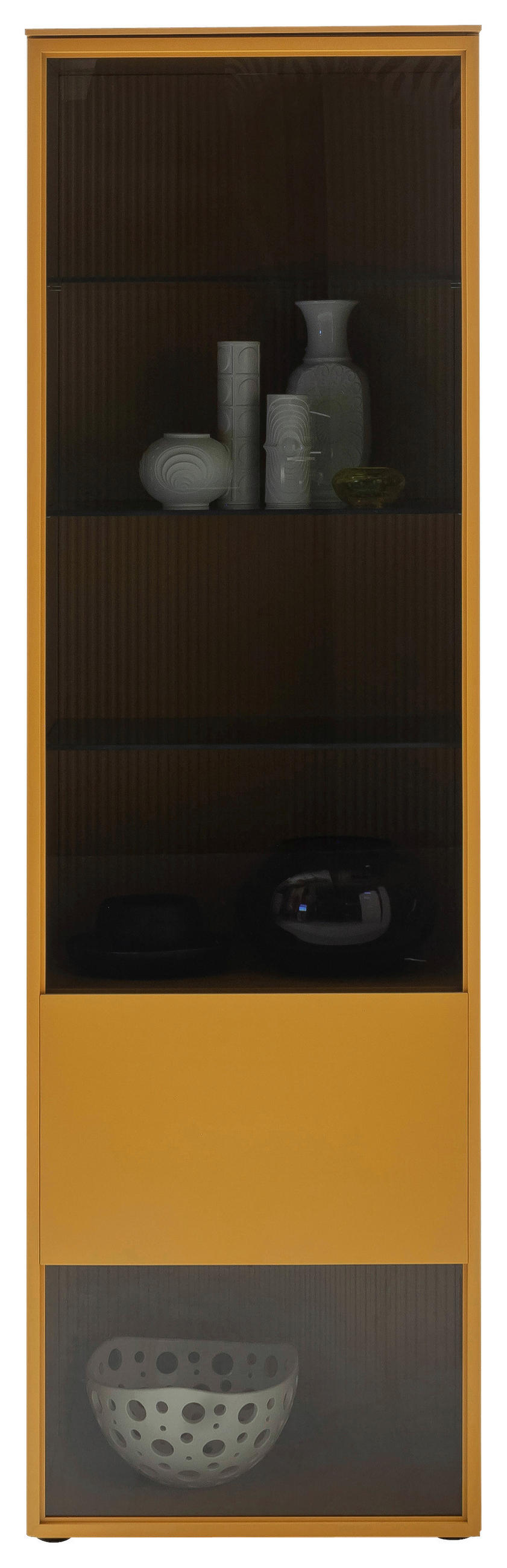 VITRINE in Currygelb  - Currygelb, Design, Glas/Holzwerkstoff (60/201/45cm) - Schöner Wohnen