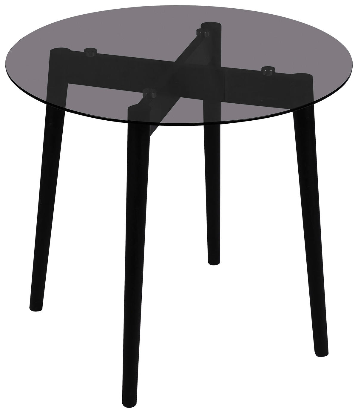KISASZTAL fa, Üveg 50/50/45 cm   - fekete/szürke, Trend, Üveg/fa (50/50/45cm) - Carryhome