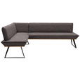 ECKBANK 183/243 cm  in Schwarz, Eichefarben, Dunkelbraun  - Eichefarben/Dunkelbraun, Design, Holz/Textil (183/243cm) - Voleo