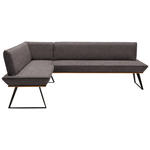 ECKBANK 163/243 cm  in Schwarz, Eichefarben, Dunkelbraun  - Eichefarben/Dunkelbraun, Design, Holz/Textil (163/243cm) - Voleo