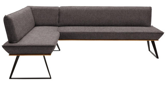 ECKBANK 183/243 cm in Schwarz, Eichefarben, Dunkelbraun - Eichefarben/Dunkelbraun, Design, Holz/Textil (183/243cm) - Voleo