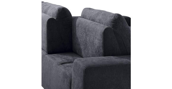 ECKSOFA in Flachgewebe Schwarz  - Schwarz, Design, Textil/Metall (260/188cm) - Hom`in