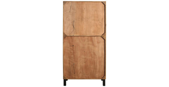 VITRINE  in Hartholz Mangoholz Schwarz, Graubraun  - Graubraun/Schwarz, LIFESTYLE, Glas/Holz (90/180/42cm) - Landscape