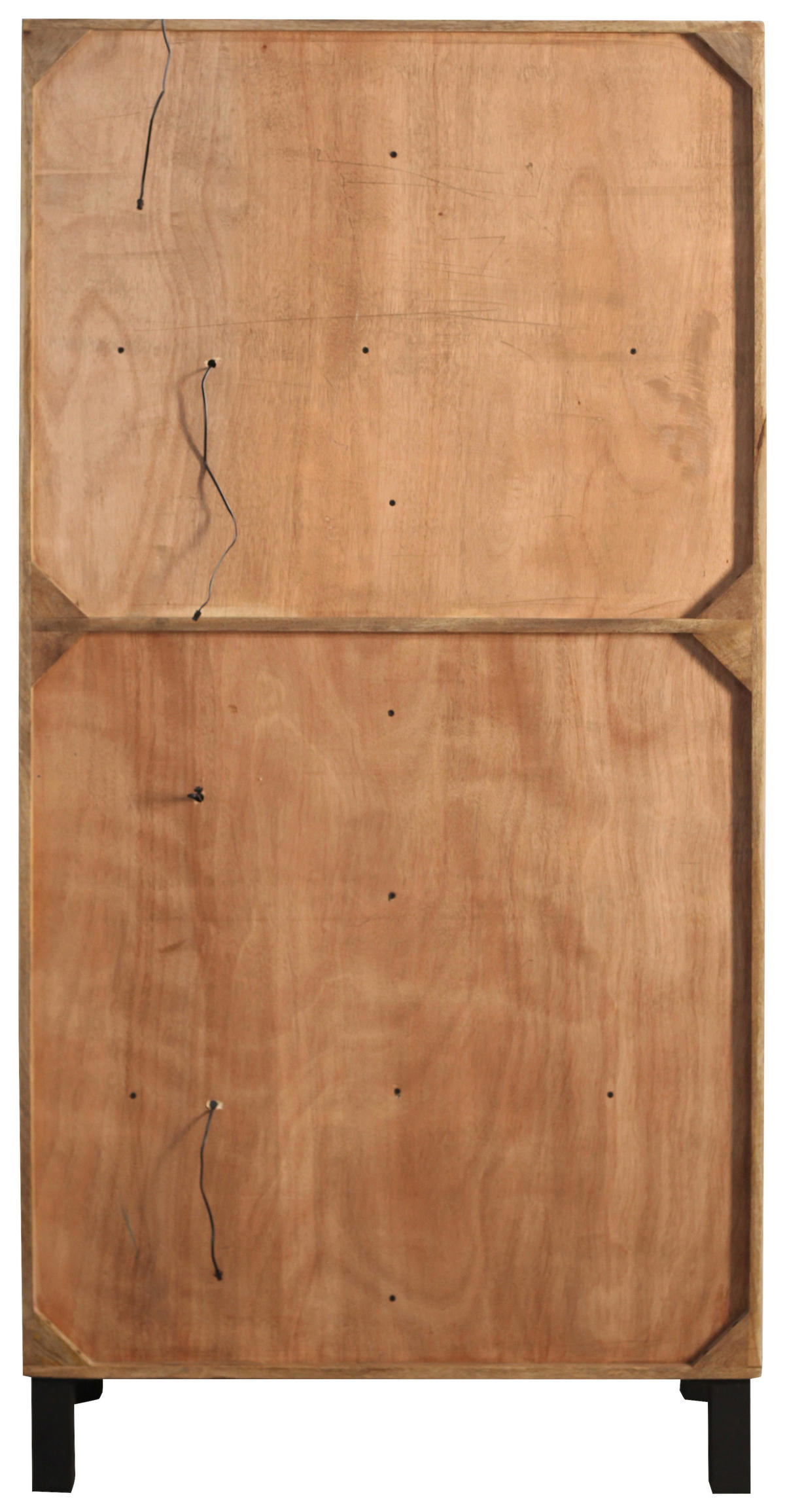 VITRINE  in Hartholz Mangoholz Schwarz, Graubraun  - Graubraun/Schwarz, LIFESTYLE, Glas/Holz (90/180/42cm) - Landscape