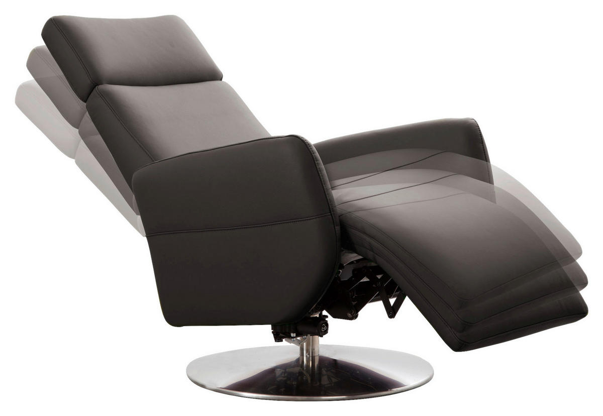 DREHSTUHL  in Mokka  - Chromfarben/Mokka, Konventionell, Leder/Metall (71/110/82cm) - Sit & More