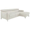ECKSOFA in Echtleder Weiss  - Chromfarben/Weiss, Design, Leder/Metall (227/168cm) - Livetastic