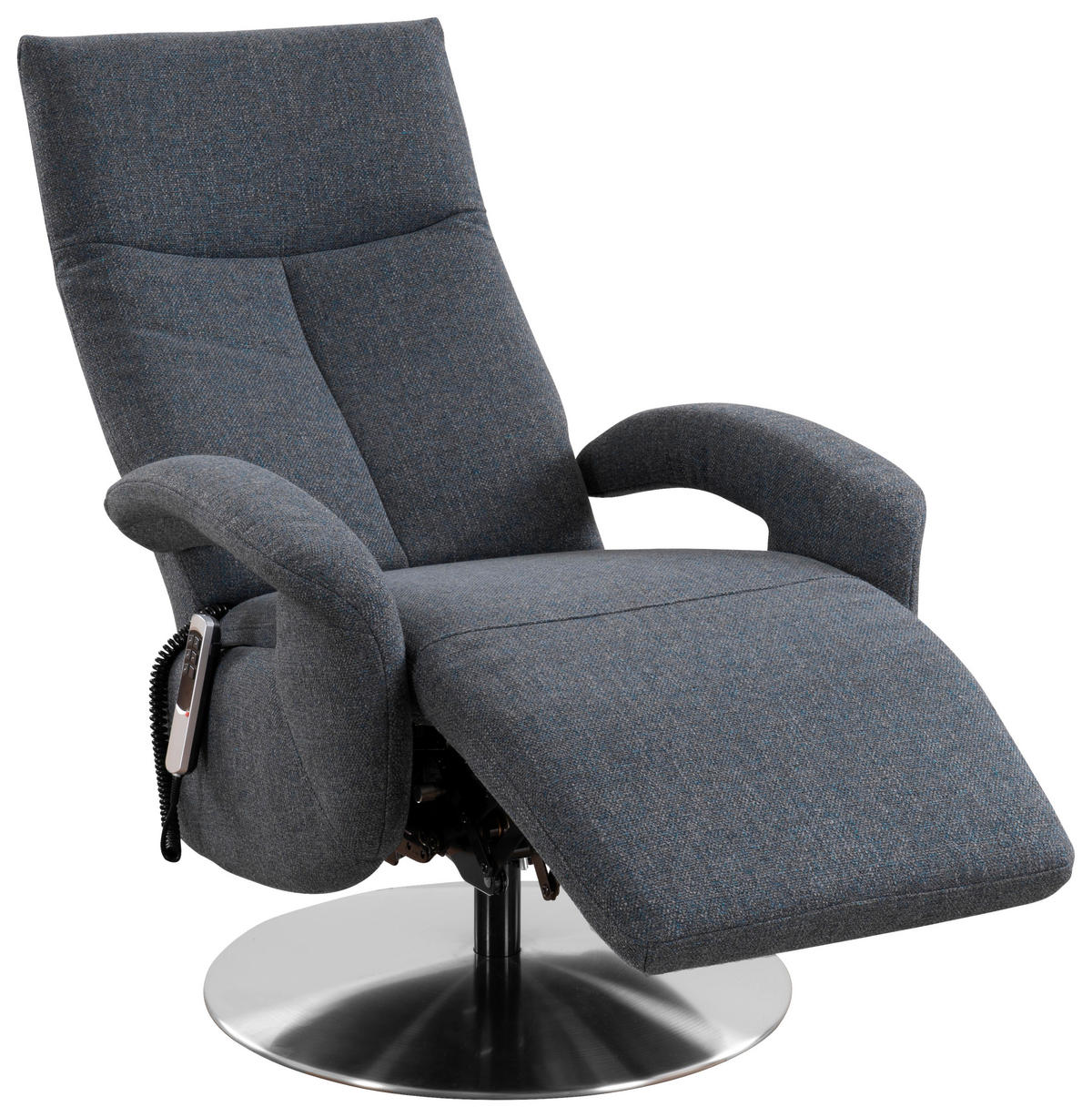 DREHSTUHL  in Flachgewebe Blaugrau  - Chromfarben/Blaugrau, Konventionell, Textil/Metall (74/112/82cm) - Sit & More