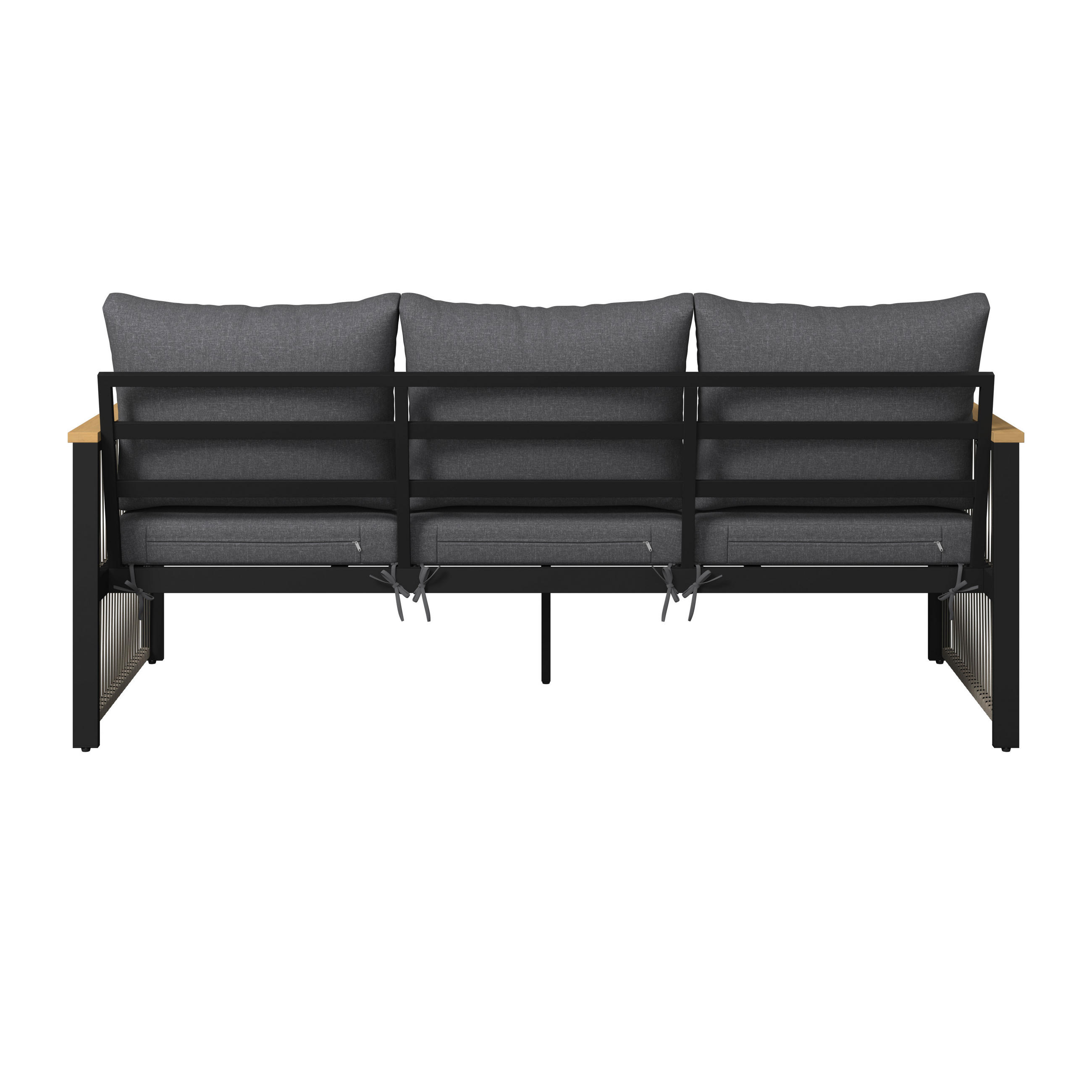 LOUNGESOFA  - Anthrazit/Teakfarben, MODERN, Holz/Metall (190/75.5/73cm) - Ambia Garden