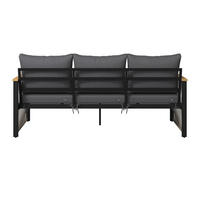 LOUNGESOFA  - Anthrazit/Teakfarben, MODERN, Holz/Metall (190/75.5/73cm) - Ambia Garden