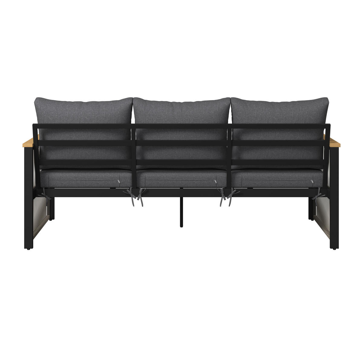 LOUNGESOFA  - Anthrazit/Teakfarben, MODERN, Holz/Metall (190/75.5/73cm) - Ambia Garden