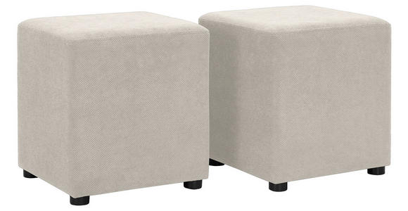 ECKSOFA  in Webstoff Creme  - Creme/Schwarz, KONVENTIONELL, Holz/Textil (244/283cm) - Carryhome