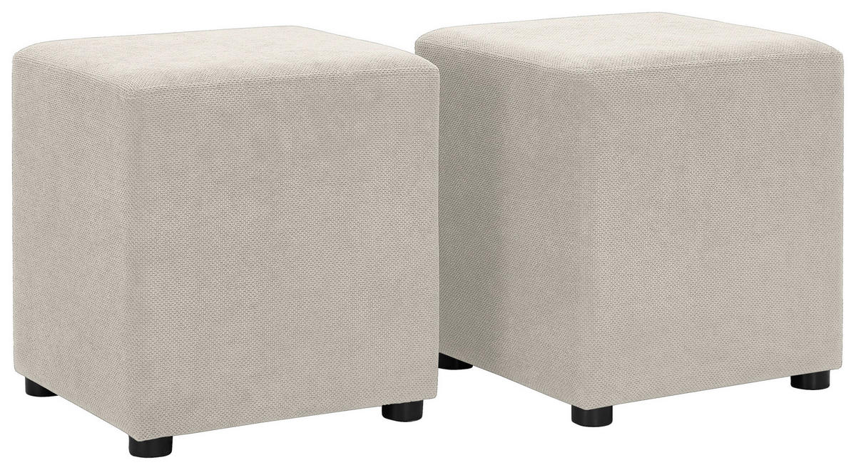 ECKSOFA Creme Webstoff  - Creme/Schwarz, KONVENTIONELL, Holz/Textil (283/244cm) - Carryhome