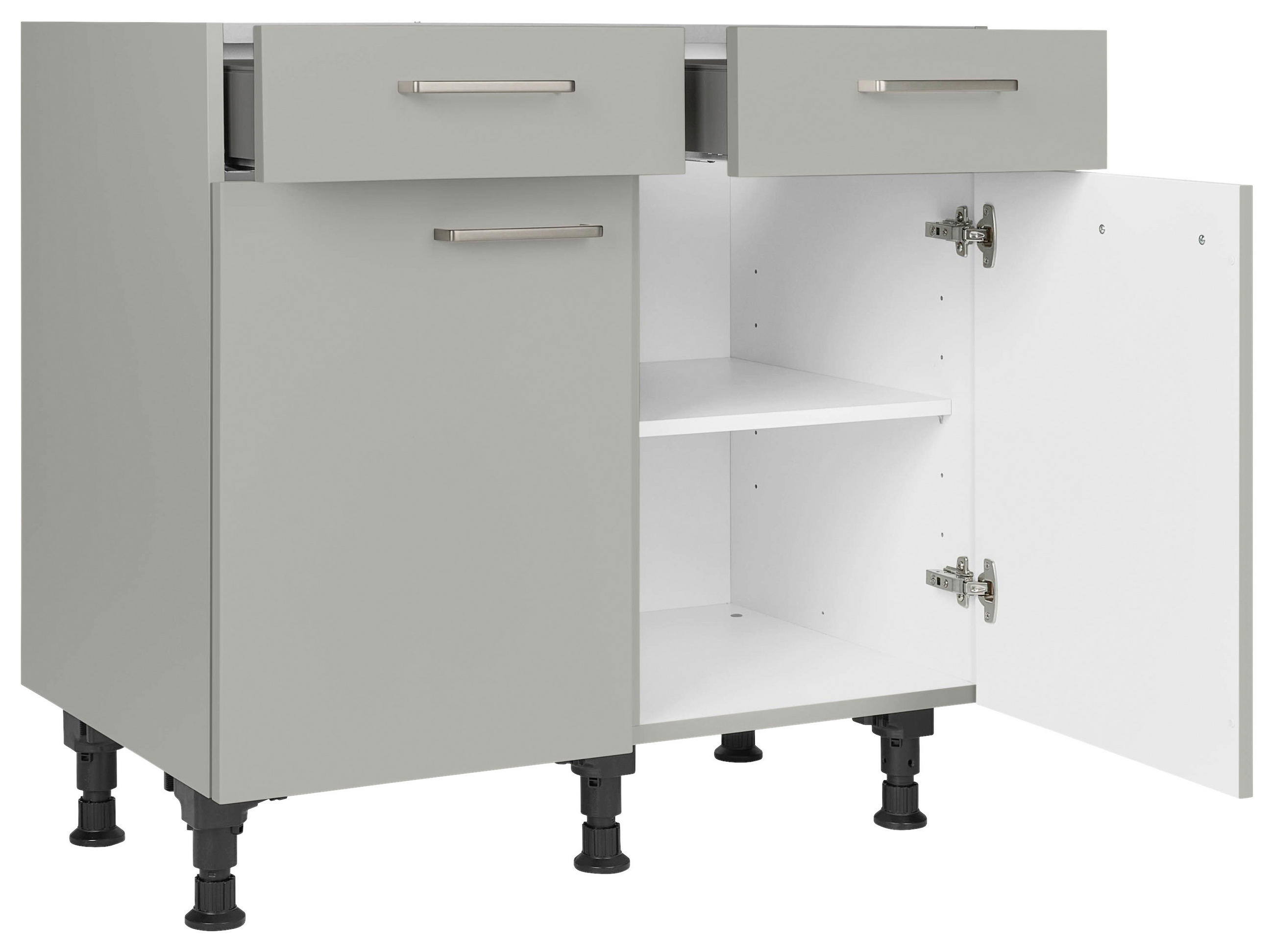 SCHUBKASTENUNTERSCHRANK 90/87/56 cm  in Grau  - Edelstahlfarben/Grau, MODERN, Holzwerkstoff/Metall (90/87/56cm) - Nobilia