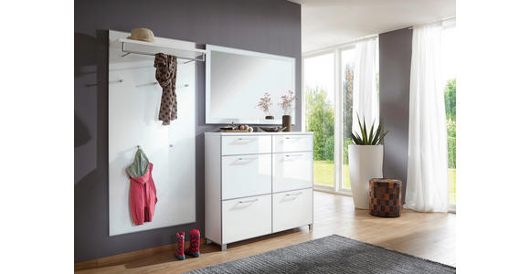 SCHUHKIPPER 121/108/31 cm - Chromfarben/Alufarben, Design, Glas/Holzwerkstoff (121/108/31cm) - Novel
