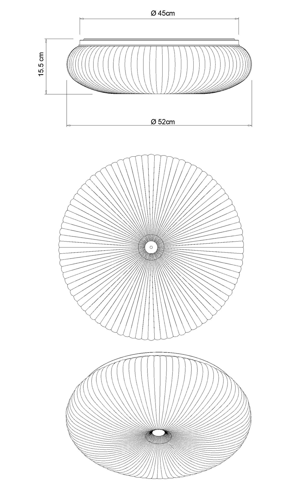 DECKENLEUCHTE  52/15.5 cm    - Weiß, Design, Kunststoff/Metall (52/15.5cm) - Collet's Monde