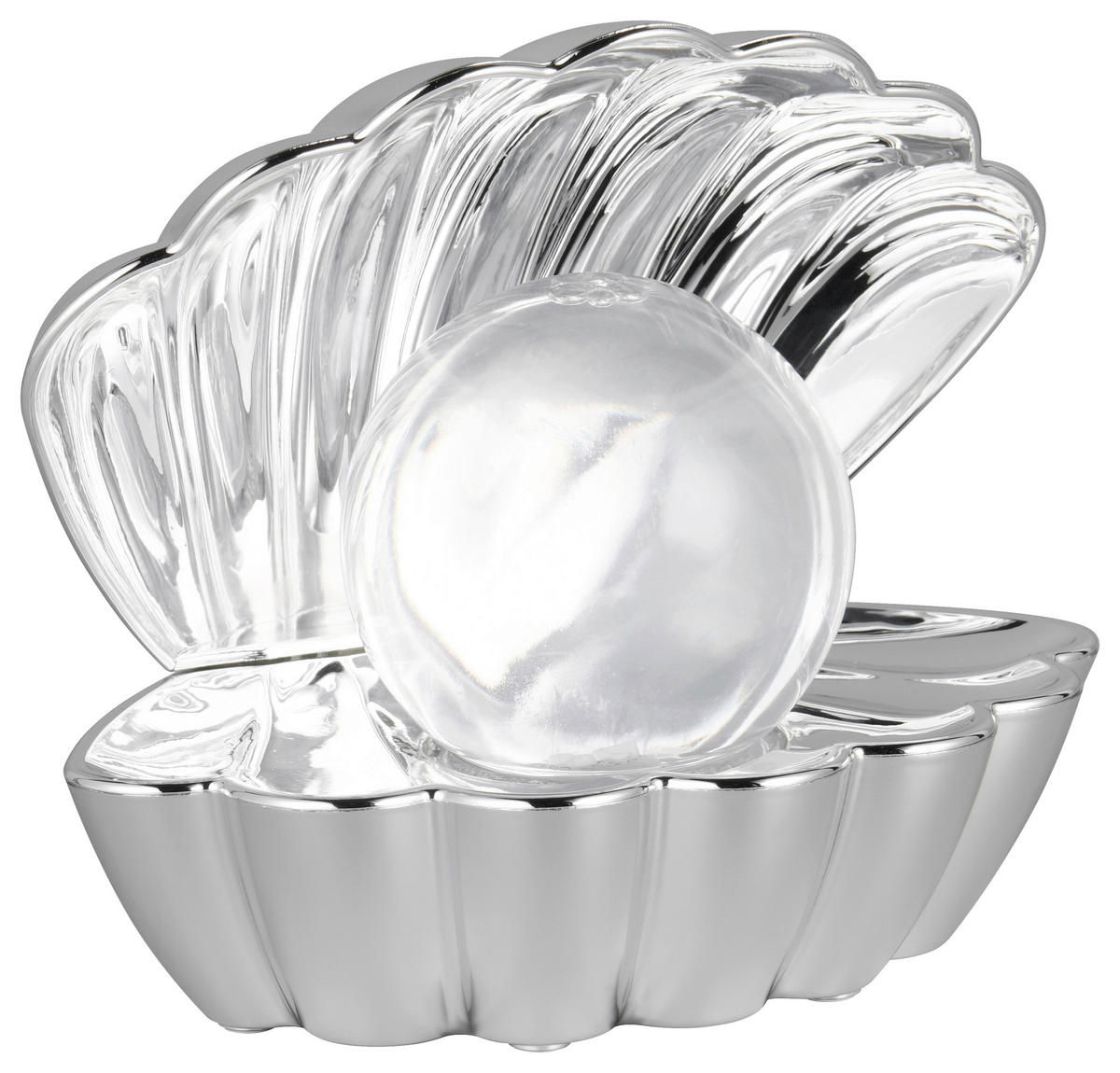 LED-BORDSLAMPA - kromfärg/transparent, Design, plast (17,5/15/12,5cm)