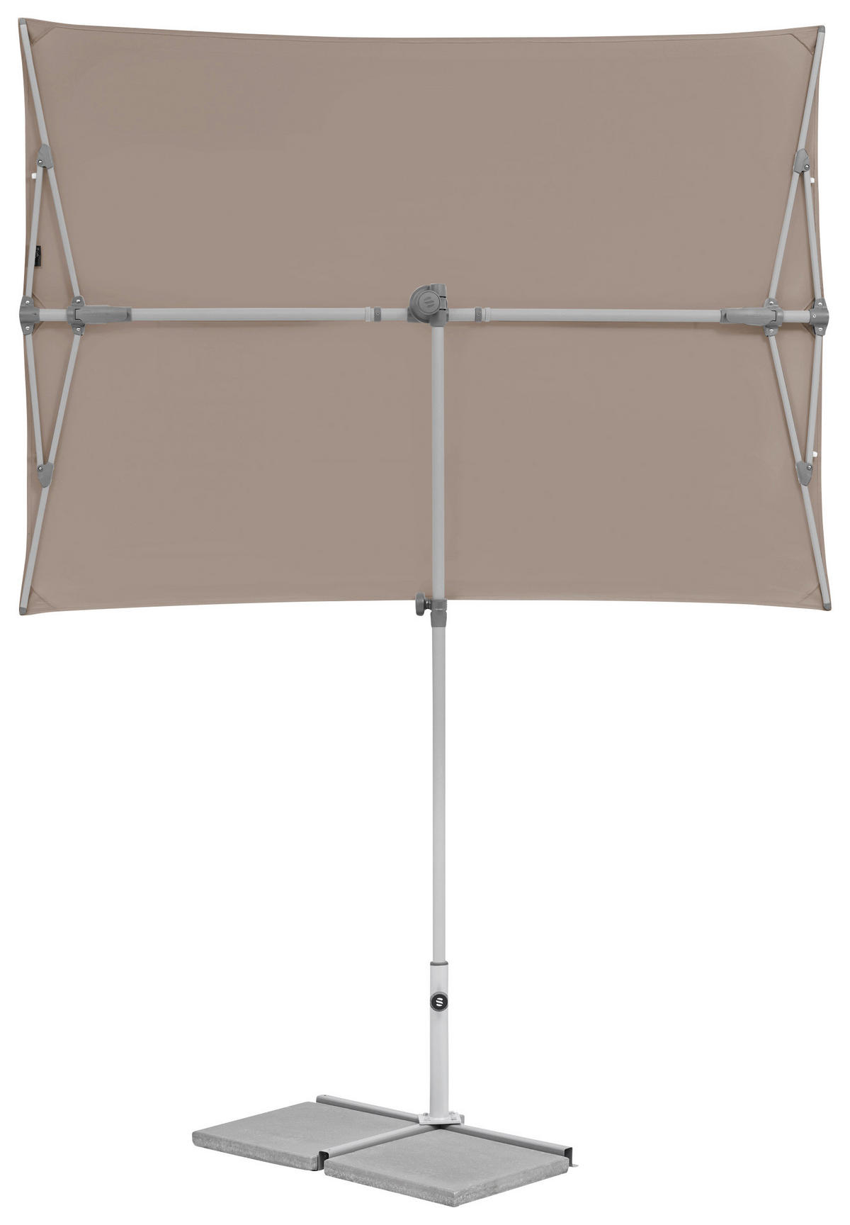SONNENSCHIRM  - Platinfarben/Taupe, KONVENTIONELL, Metall (195/140cm) - Suncomfort by Glatz