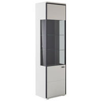 VITRINE Schwarz, Weiss  54/199/38 cm  - Weiss/Schwarz, Design, Glas/Holzwerkstoff (54/199/38cm) - Stylife
